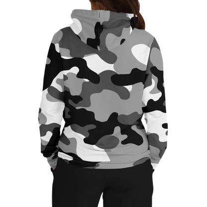 Camo Hoodie | Black, White & Gray Camouflage Pullover