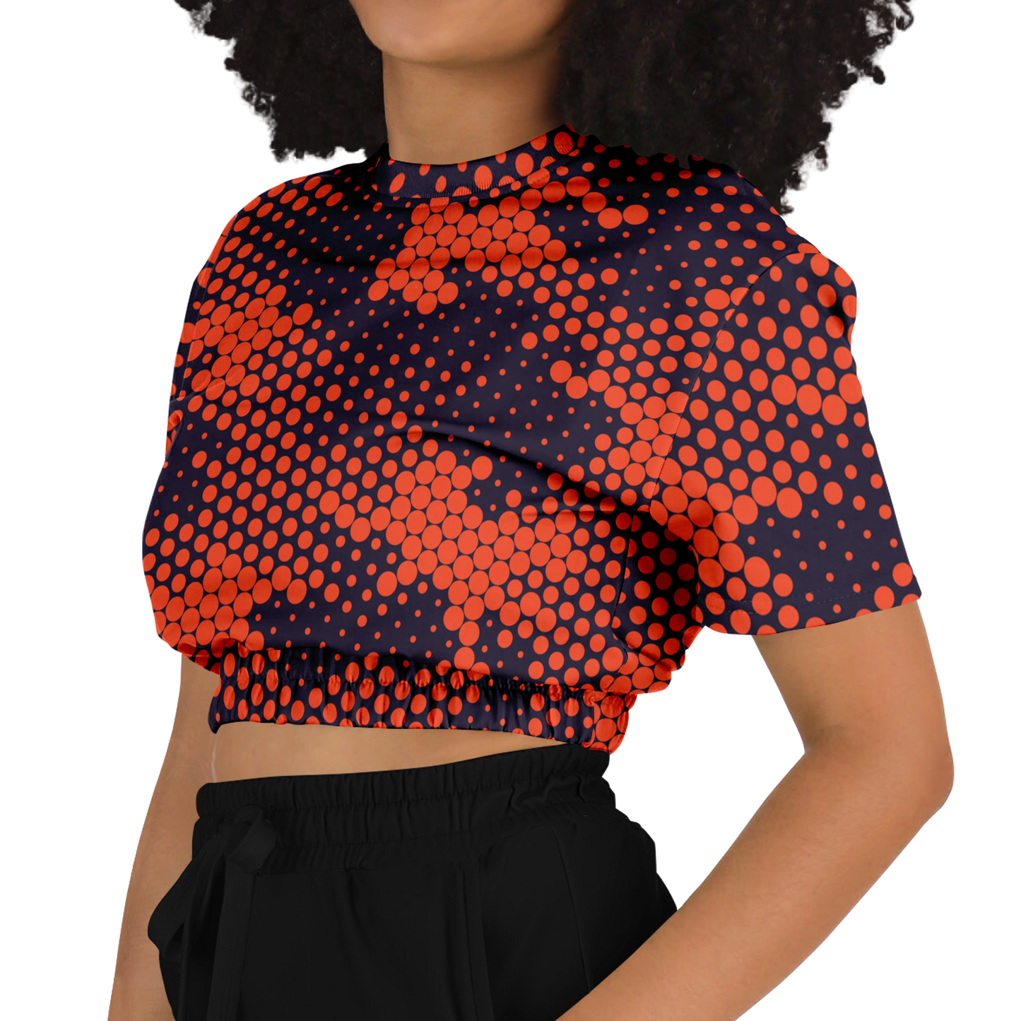 Camo Crop Top Sweatshirt | Orange & Blue Digital Camouflage