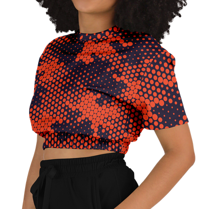 Camo Crop Top Sweatshirt | Orange & Blue Digital Camouflage