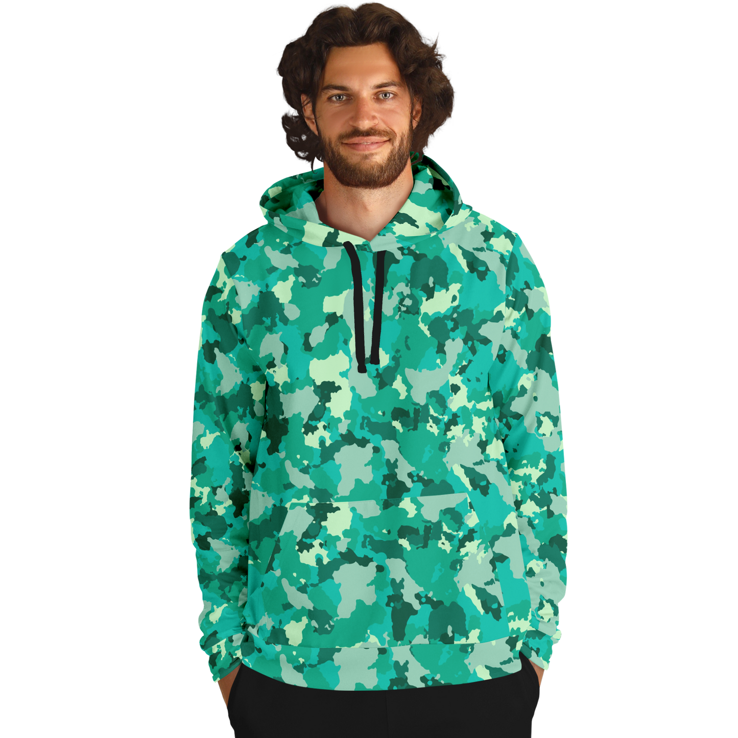 Cyan Green Camo Hoodie | Military Camouflage