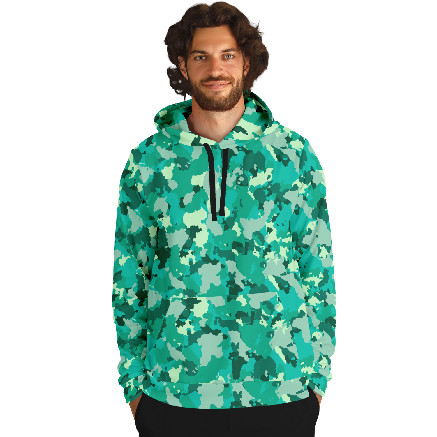 Cyan Green Camo Hoodie | Military Camouflage