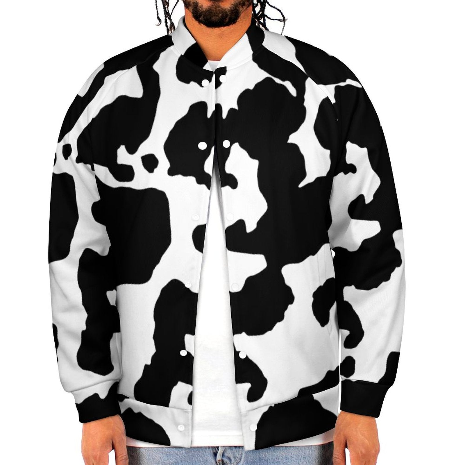 Men's Camo Jacket | Black & White Cow Camouflage