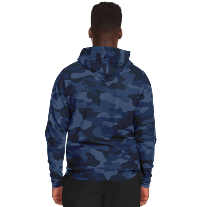 Zip-Up Hoodie | Deep Blue Camouflage