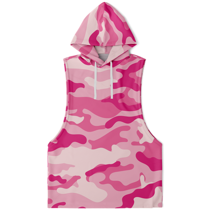 Sleeveless Hoodie | Lavender Pink Camouflage