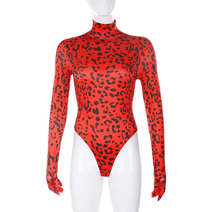 Red Leopard Print Bodysuit: Autumn's Statement