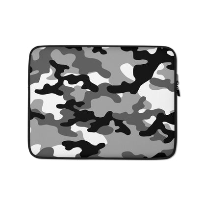 Camo Laptop Sleeve | Gray, Black & White Camouflage