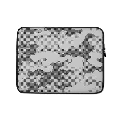 Camo Laptop Sleeve | Black & White Digital Camouflage