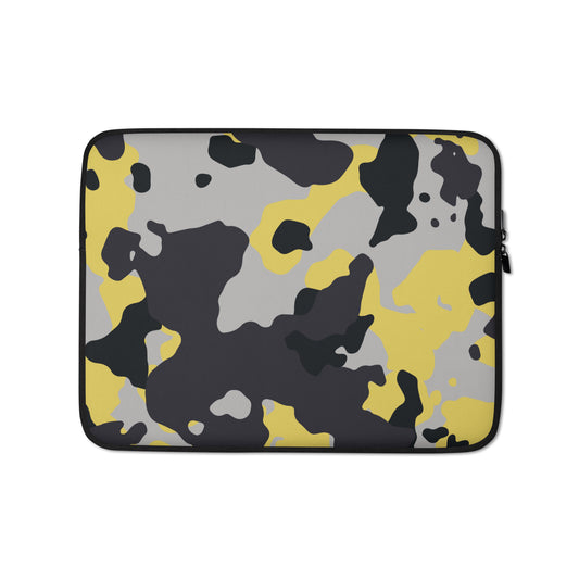 Camo Laptop Sleeve | Yellow, Black & Silver Camouflage