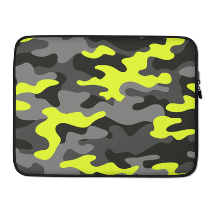 Camo Laptop Sleeve | Black, Gray & Yellow Camouflage