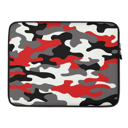 Camo Laptop Sleeve | Red, Black & White Camouflage