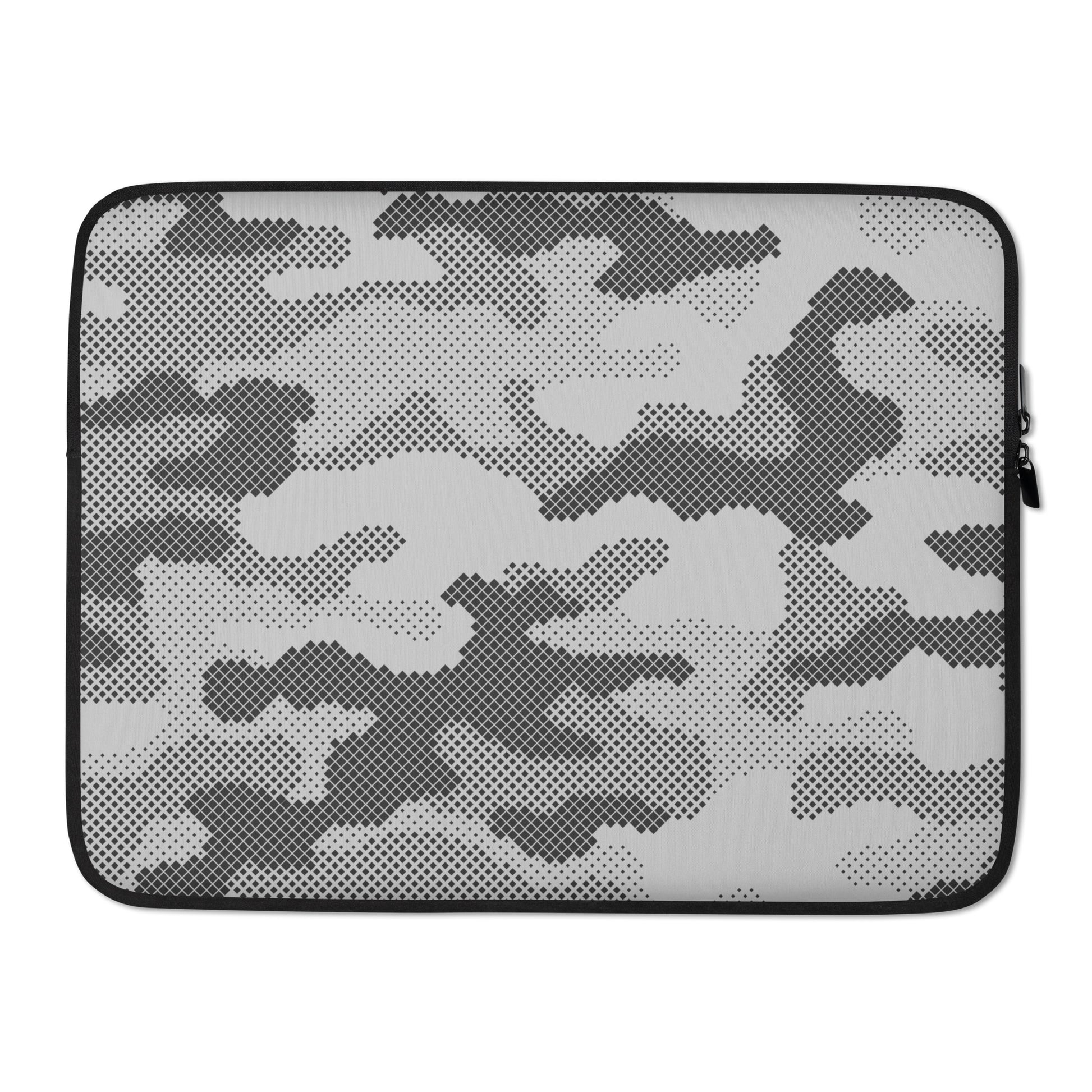 Camo Laptop Sleeve | Black & White Digital Camouflage