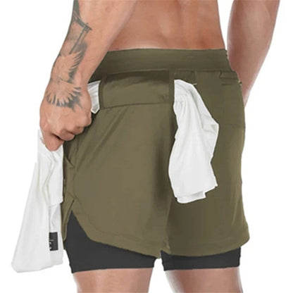 Camo 2-in-1 Running Shorts For Men