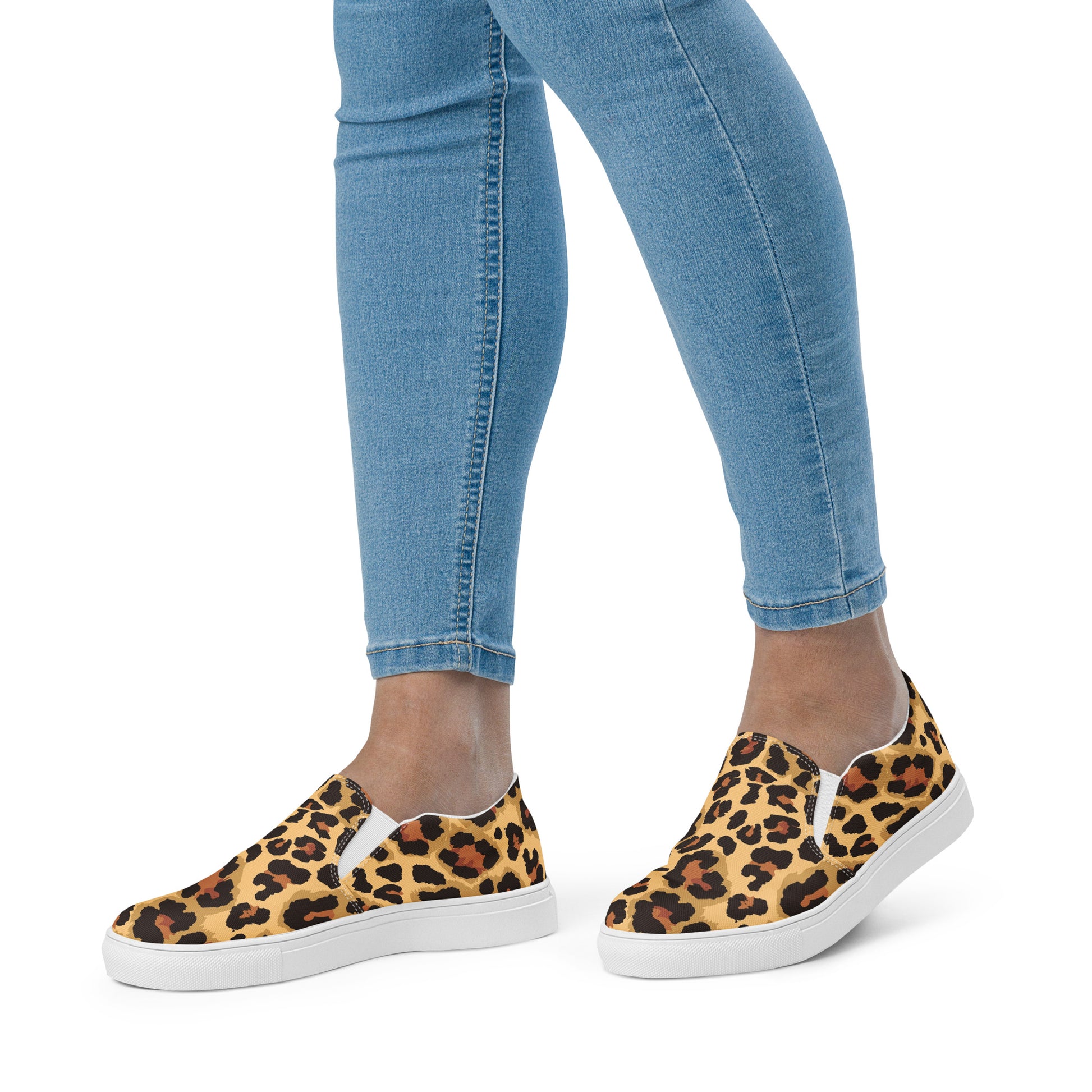 Leopard Slip-on Canvas Shoes for Women | Brown & Black