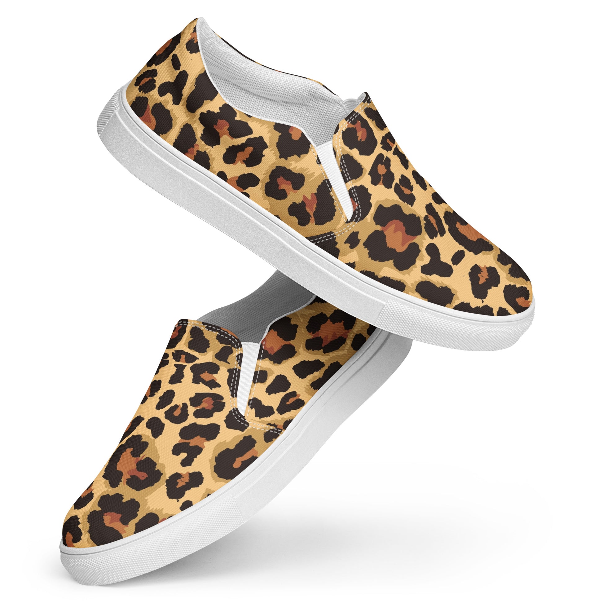 Leopard Slip-on Canvas Shoes for Women | Brown & Black