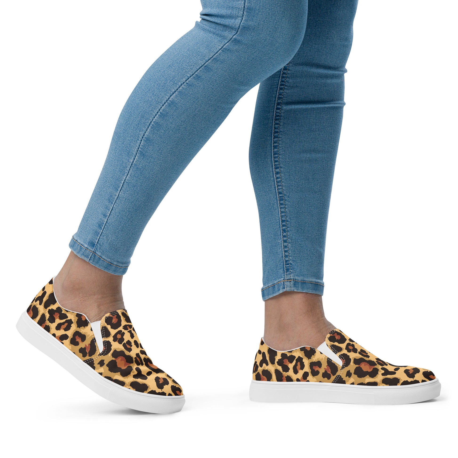 Leopard Slip-on Canvas Shoes for Women | Brown & Black