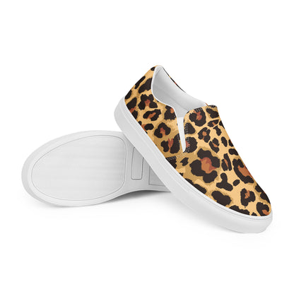 Leopard Slip-on Canvas Shoes for Women | Brown & Black