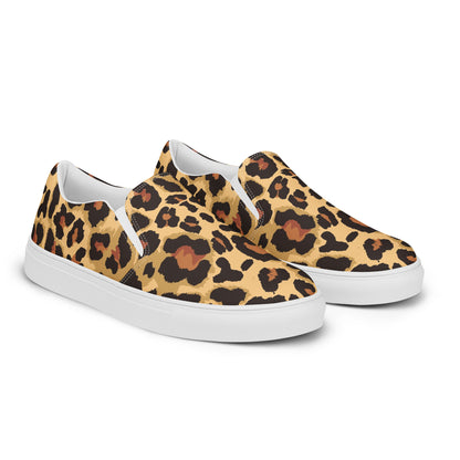 Leopard Slip-on Canvas Shoes for Women | Brown & Black