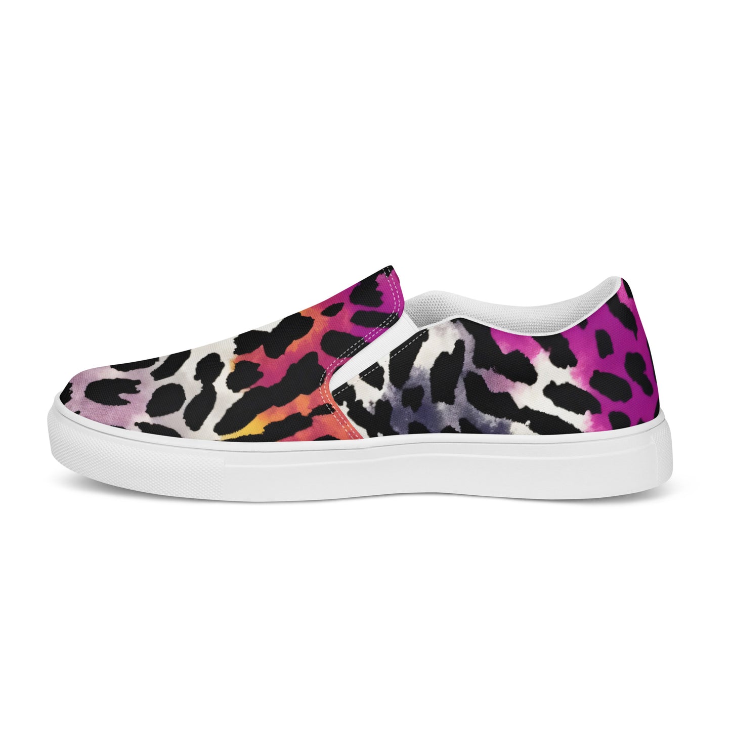 Leopard Slip-on Canvas Shoes for Women | Bauhaus Magenta & White