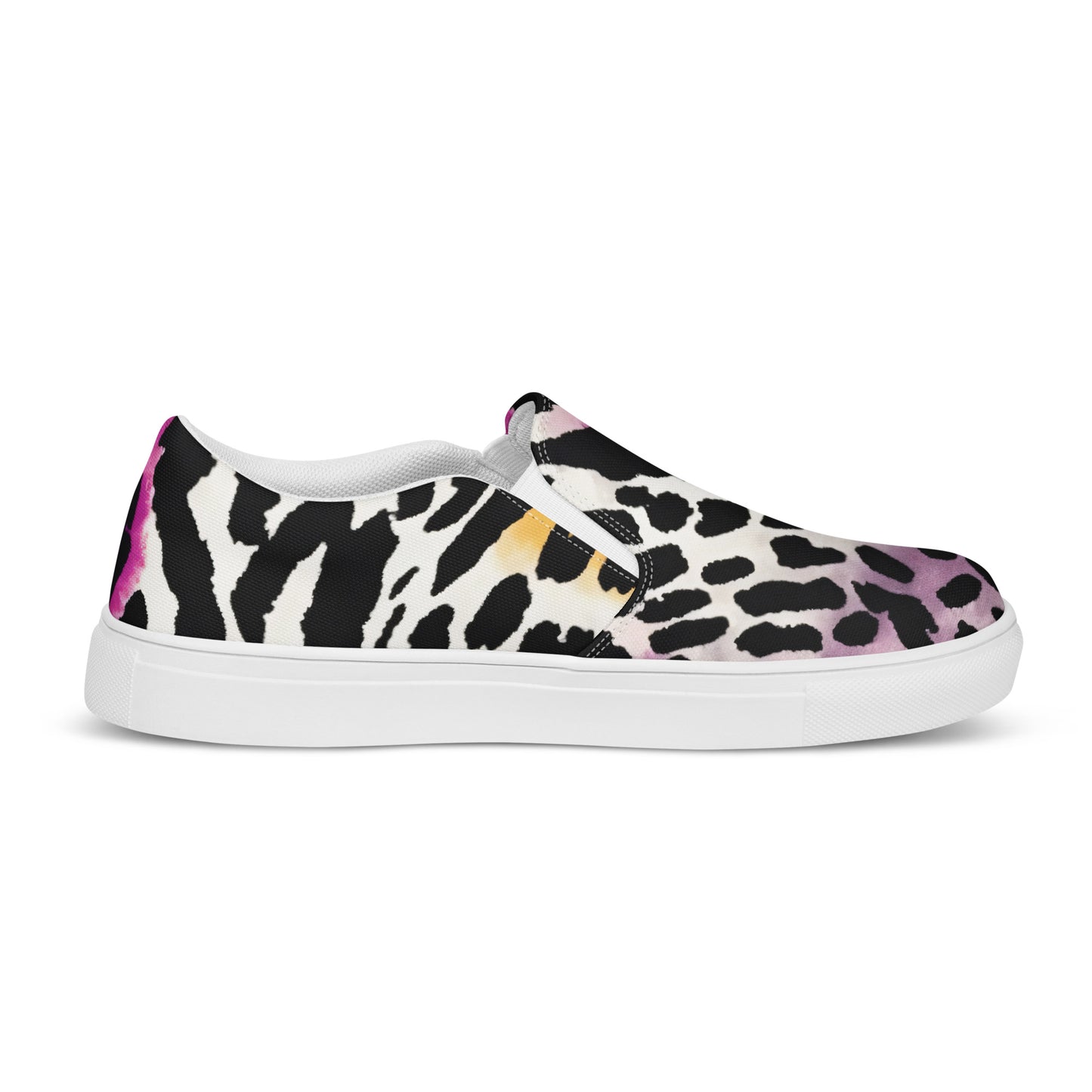 Leopard Slip-on Canvas Shoes for Women | Bauhaus Magenta & White