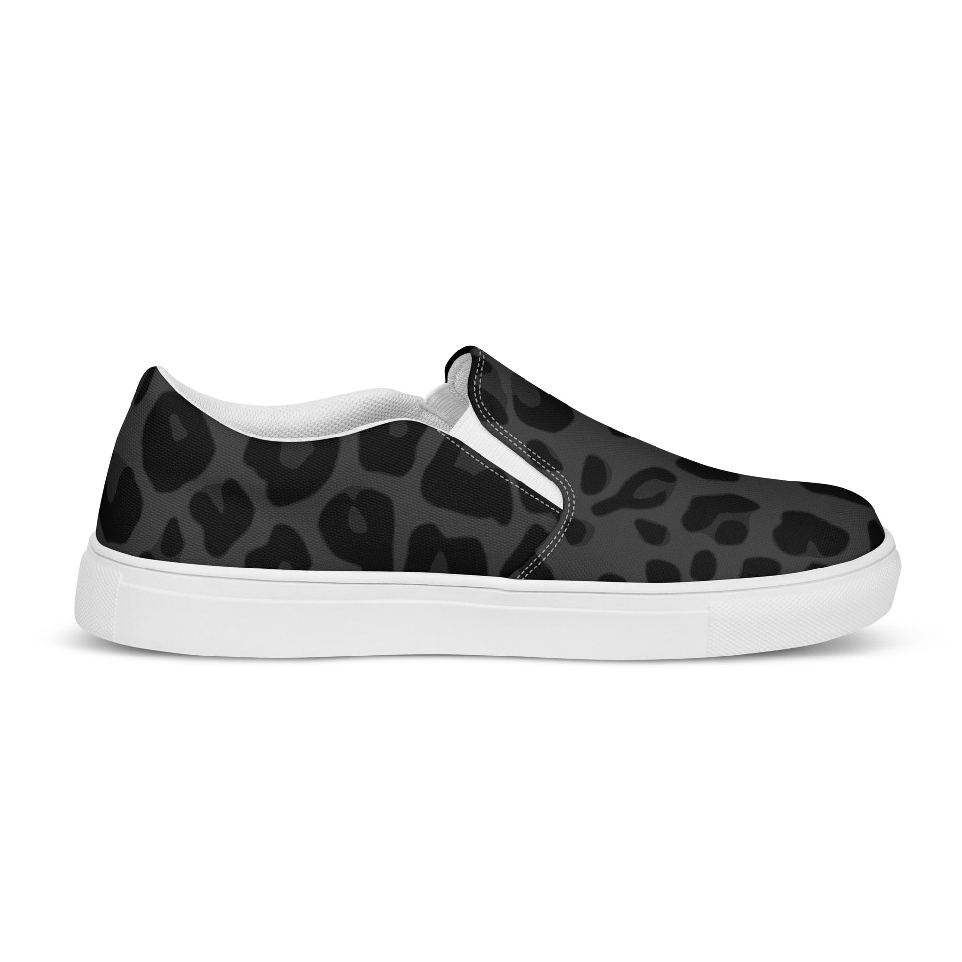 Leopard Slip-on Canvas Shoes for Women | Black Print