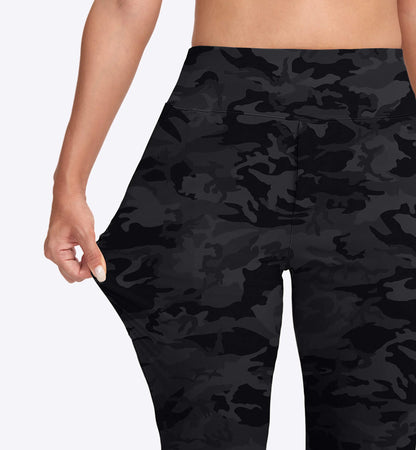 Grey Camo Women's Golf Pants Stretch Work Ankle Pants High Waist